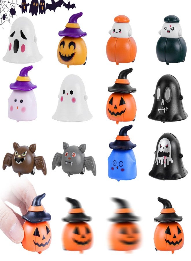 JDSTY 12Pcs Halloween Pull Back Cars 12 Styles Mini Friction Powered Vehicle Pumpkin Ghost Pull Back Toy Cars for Halloween Party Favors Trick or Treat Goodie Bag Fillers - Image 1